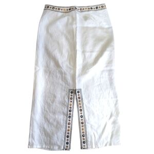 NWT Linen Embroidered Beachy Maxi Skirt by Richard Malcolm